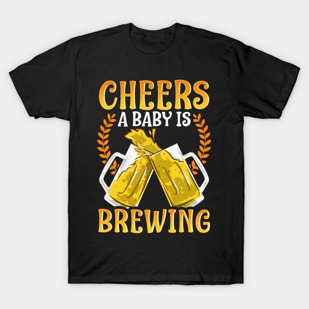 Cheers a baby is brewing | HomeBrewing Gift | Craft Beer T-Shirt by Proficient Tees